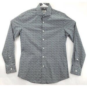 Richard James Mayfair Dress Shirt Mens 15.5 39-40 White Black Cotton Slim Fit